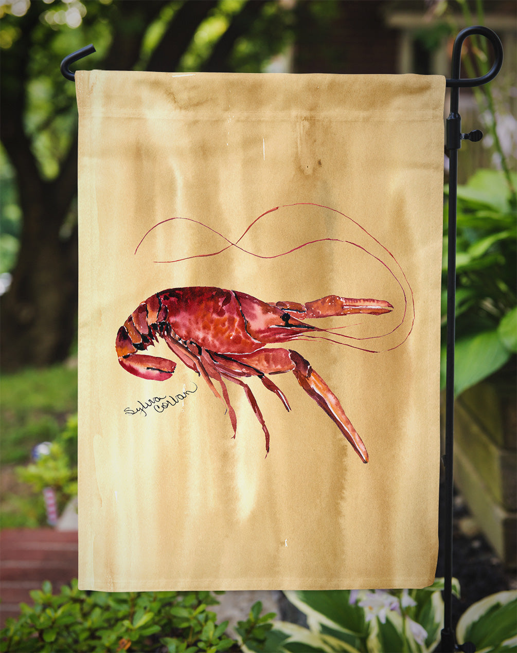 Sandy Beach Crawfish Garden Flag Mailbox Decorative Yard Banner Outside Patio Artwork for Flower Beds, Garden Size, Multicolor