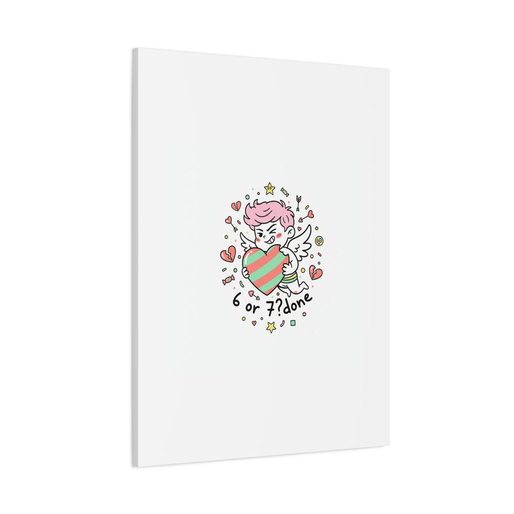 Weird Cupid heart illustration Canvas | Weird Valentine, quirky chaotic love