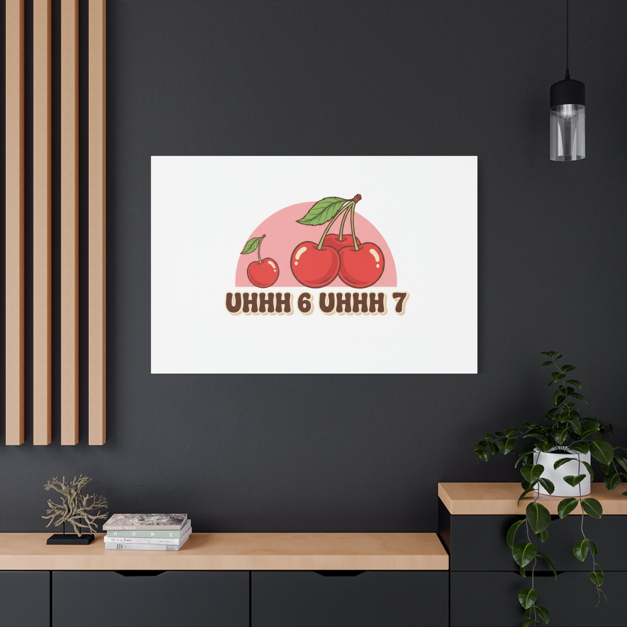 Six Severn Cherry Retro Graphic Canvas | kawaii fruit print, vintage cherry design