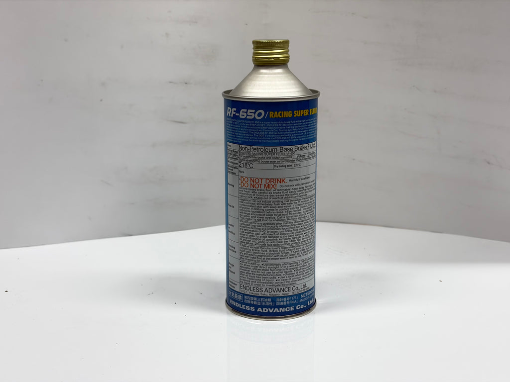Endless RF‑650 Racing Brake Fluid 500 mL - 613°F Dry Boiling Point, Motorsport Grade RF650