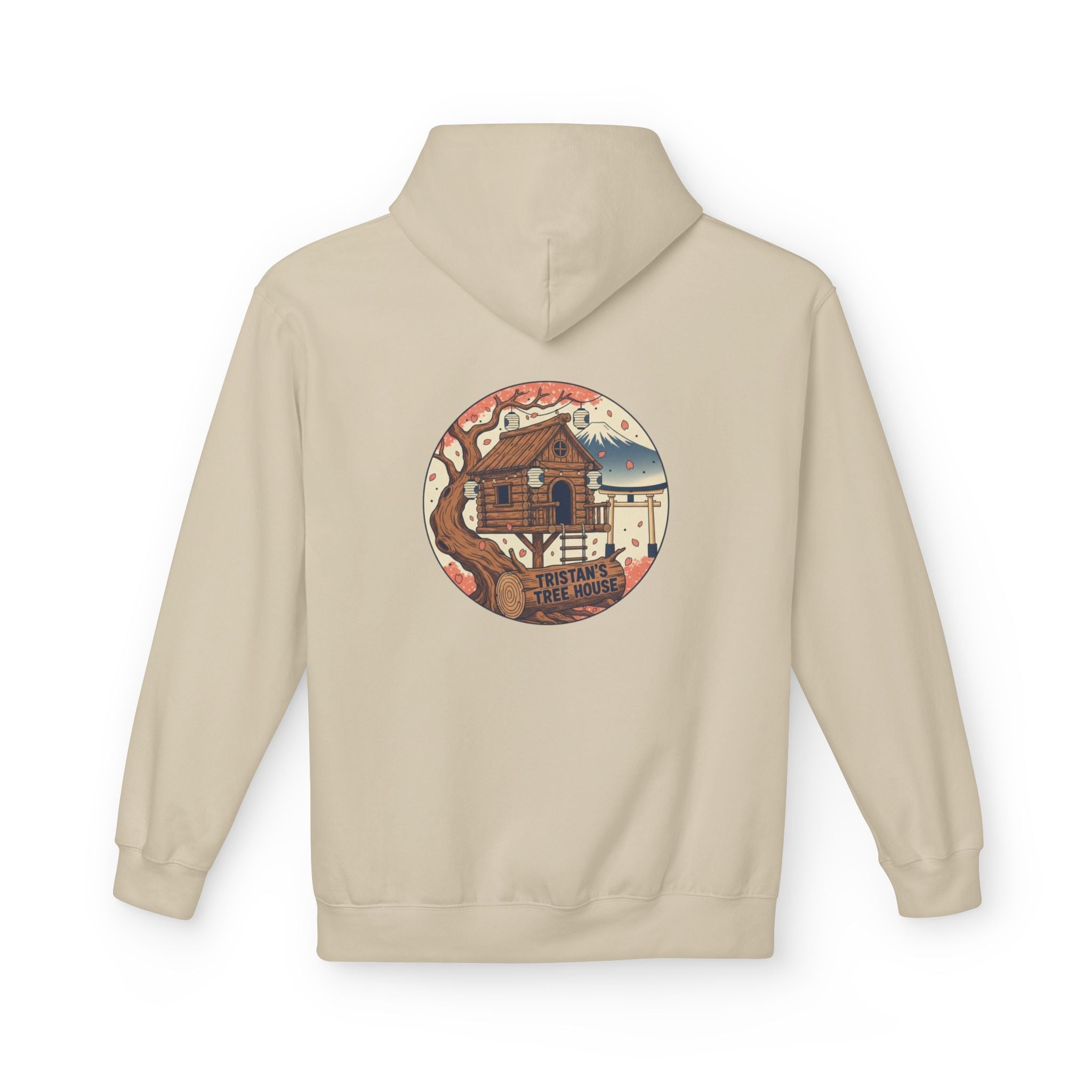 Hoodie — “Love is a Universal Language” Cozy Retro Cabin Graphic Hoodie