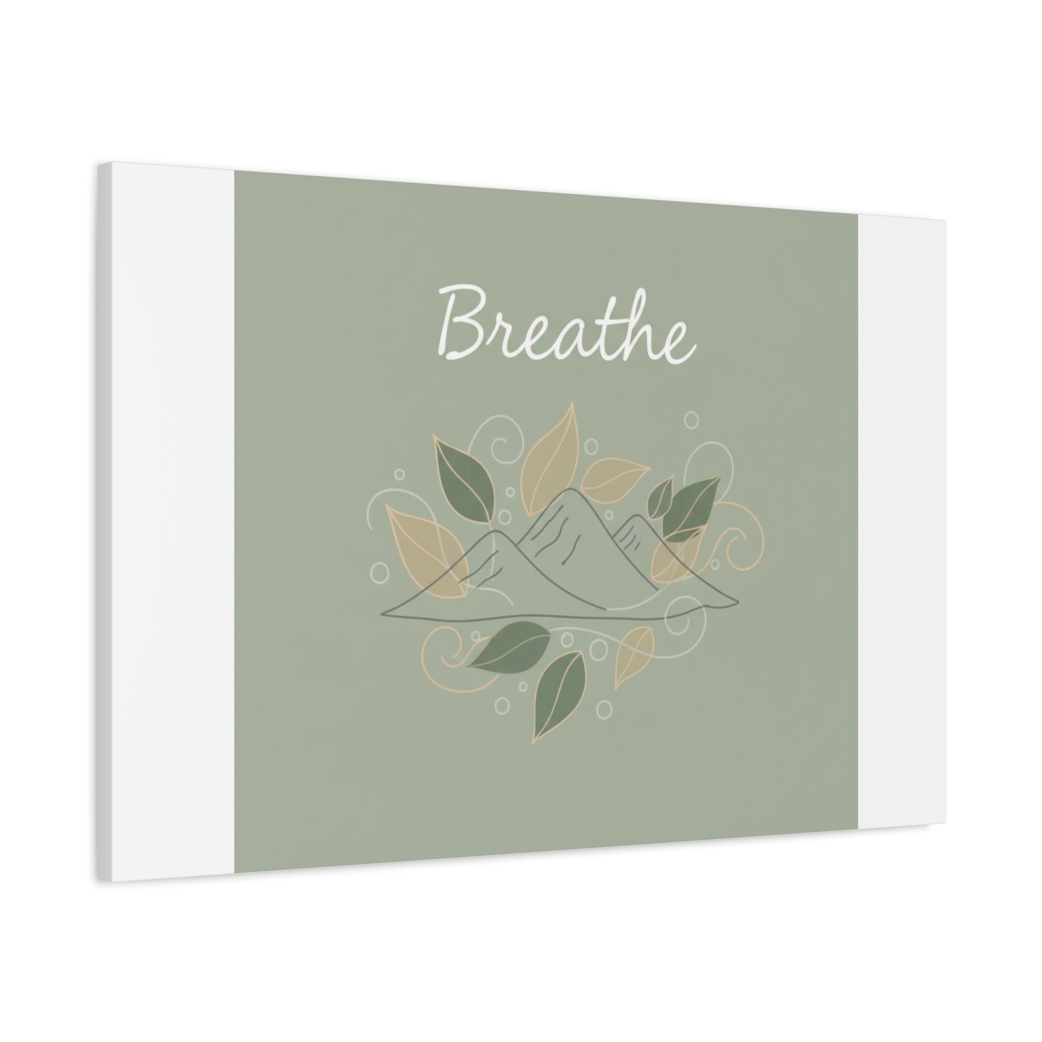 Breathe Mountain Line Canvas | Nature Symbols, Minimal Forest Wall Art