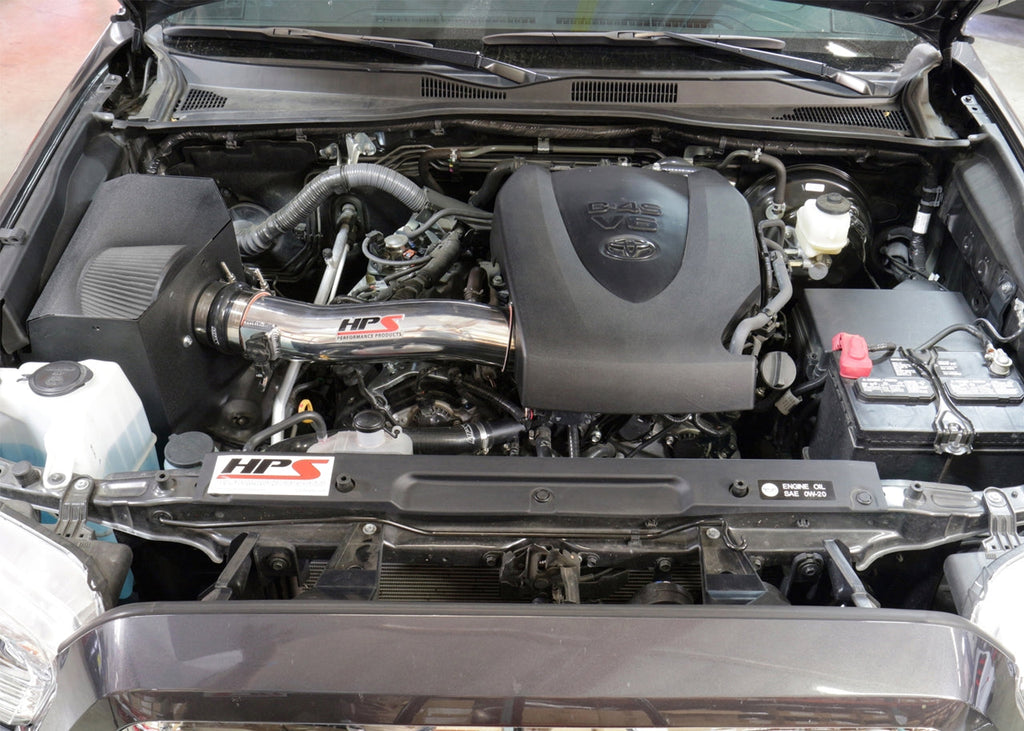 HPS Performance Products HPS Shortram Air Intake Kit 2016-2023 Toyota Tacoma 3.5L V6, Includes Heat Shield, 827-595