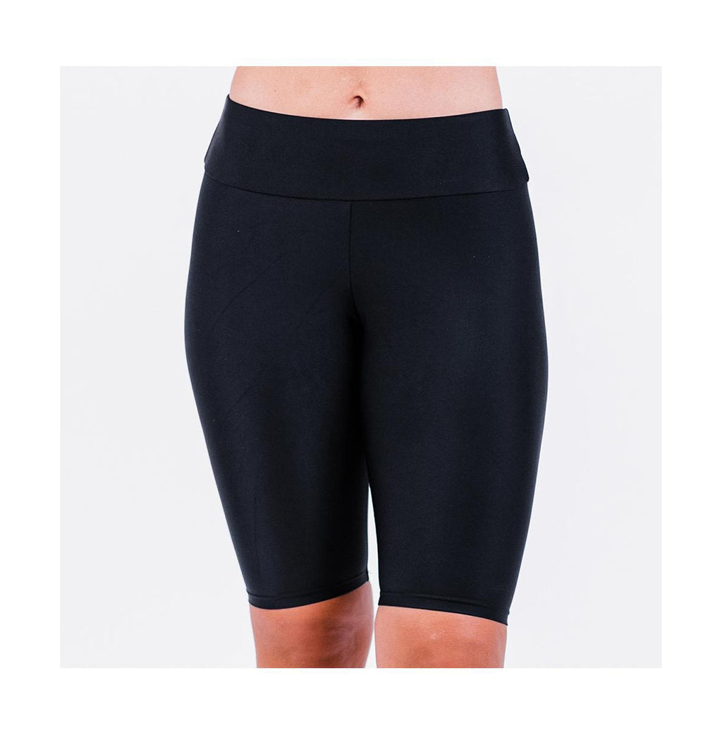 Calypsa Womens High Waisted Long Bike Swim Shorts, Large