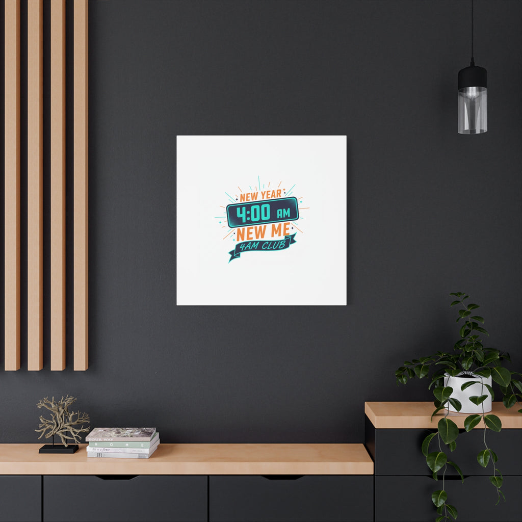 4AM Club New Year Graphic Canvas | Holiday Party Novelty, Festive New Year Decor