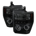 SPYDER Ford F250/350 08-10 Projector Headlights CCFL Halo LED Blk Smke PRO-YD-FS08-CCFL-BSM 5078902