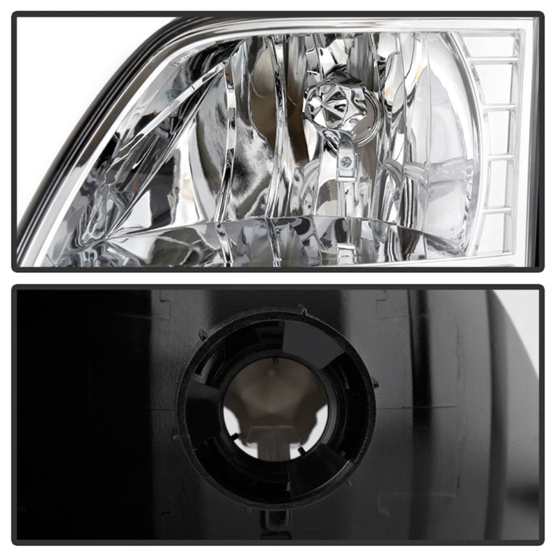 SPYDER Xtune Ford F150 97-03 Crystal Headlights w/ Clear LED Corners Chrome HD-ON-FF15097-LED-SET-C 5014191