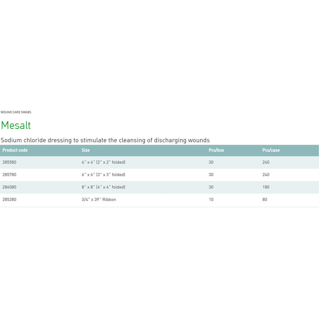 Mesalt® Sodium Chloride Impregnated Dressing, 8 x 8 Inch 286080