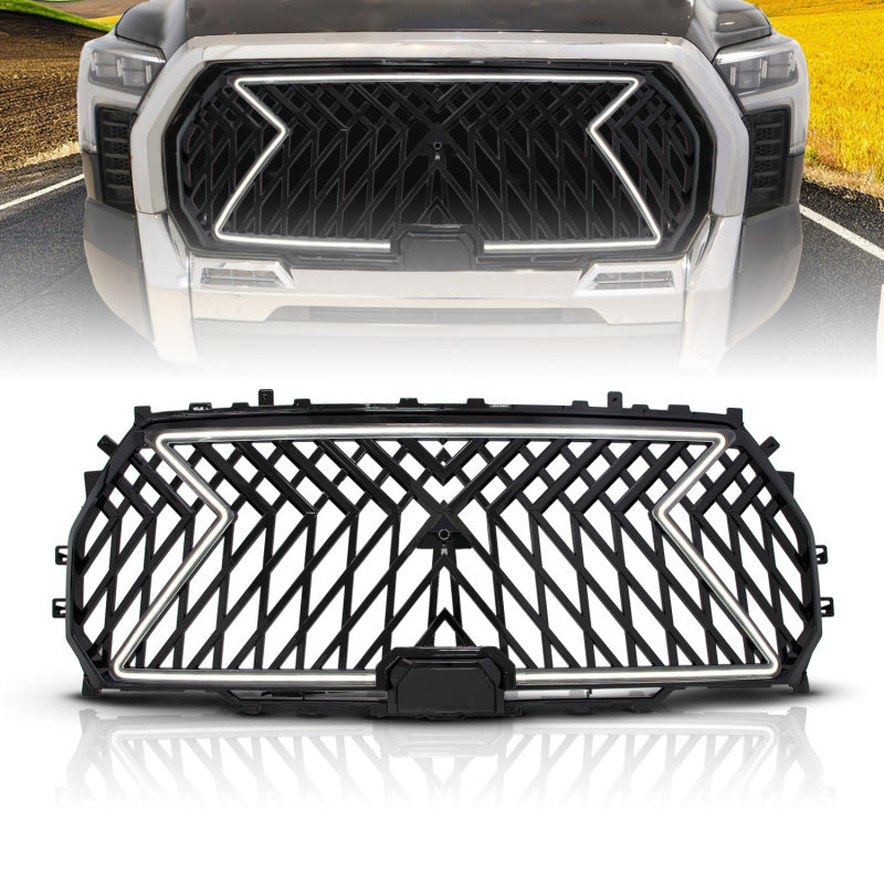 ANZO 22-24 Toyota Tundra Full LED Light Tube Front Grille w/ Initiation & Running Light 901030