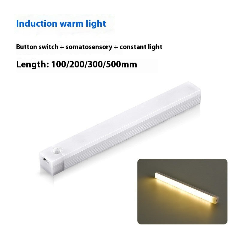 Led Human Body Induction Magnetic Suction Cabinet Strip Small Induction Night Lamp USB Charging Cabinet Induction Light Bar