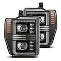 AlphaRex 08-10 Ford F250-550 PRO-Series Projector headlights Black w/Activ Light/Seq Signal 880308 *Discontinued