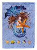 Brown Headed Mermaid on Blue Garden Flag Mailbox Decorative Yard Banner Outside Patio Artwork for Flower Beds, Garden Size, Multicolor