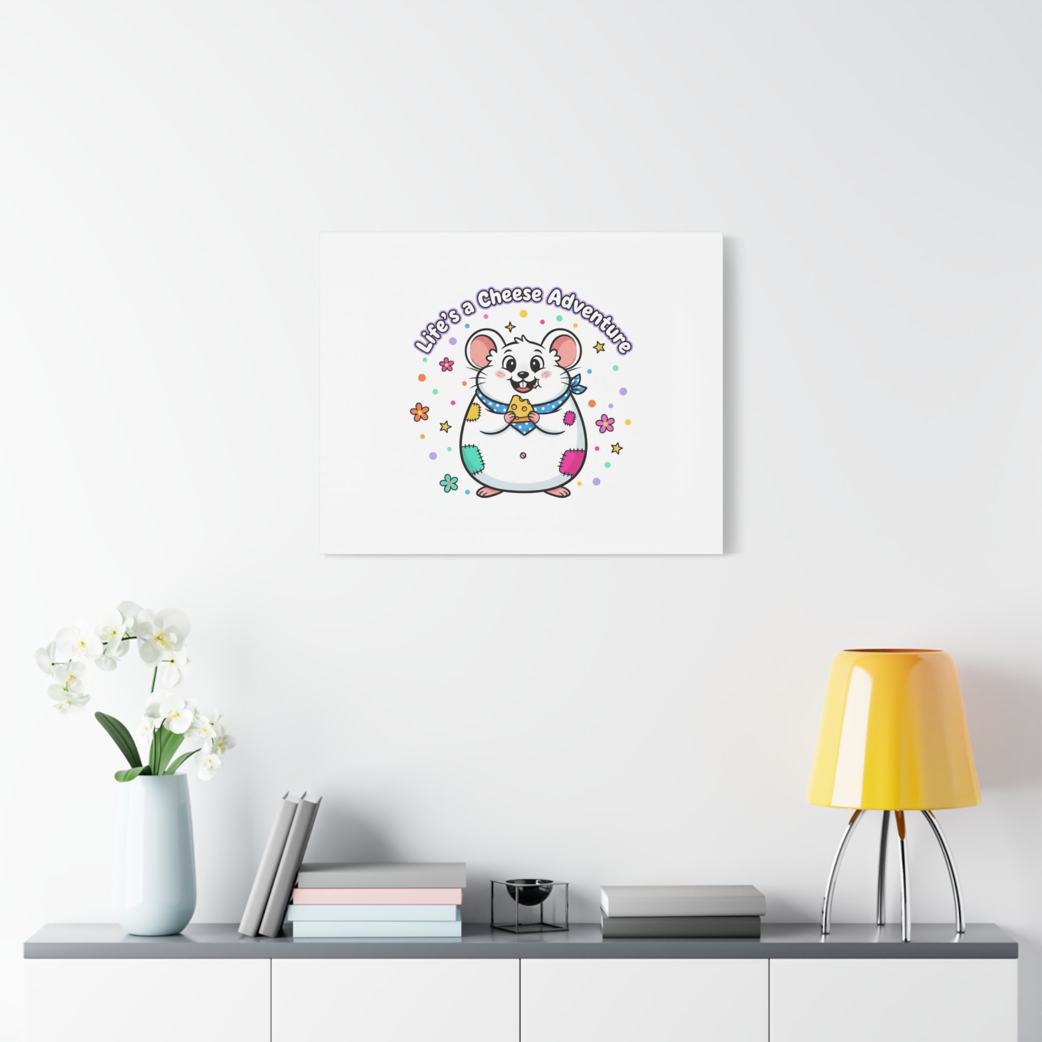 Life's a Cheese Adventure Canvas | Rodent-Core rat art print
