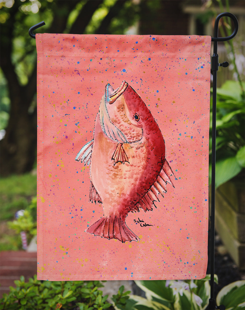 Strawberry Snapper Garden Flag Mailbox Decorative Yard Banner Outside Patio Artwork for Flower Beds, Garden Size, Multicolor