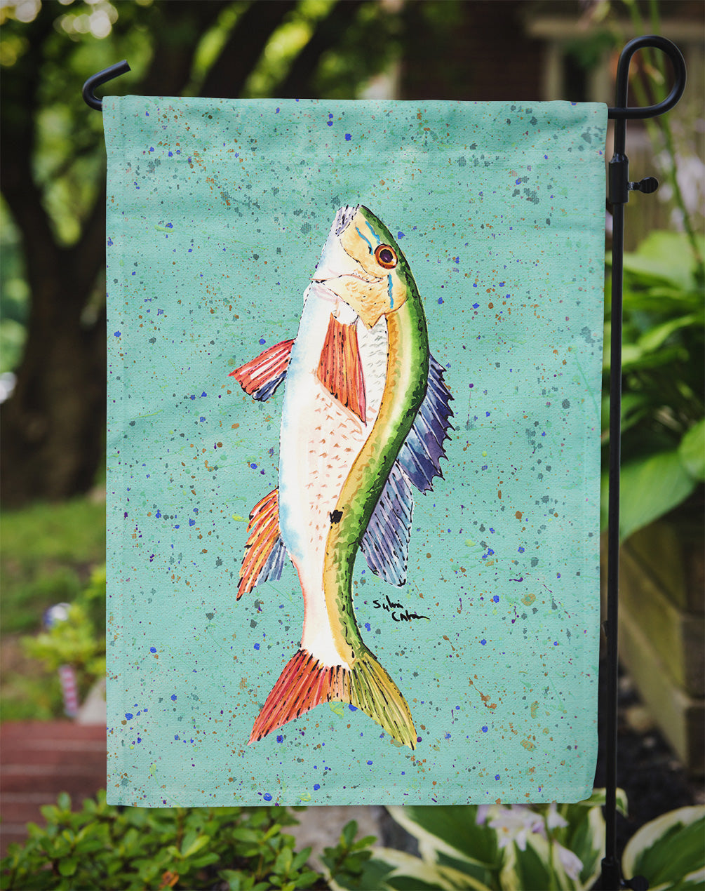 Fish Mutton Snapper Garden Flag Mailbox Decorative Yard Banner Outside Patio Artwork for Flower Beds, Garden Size, Multicolor