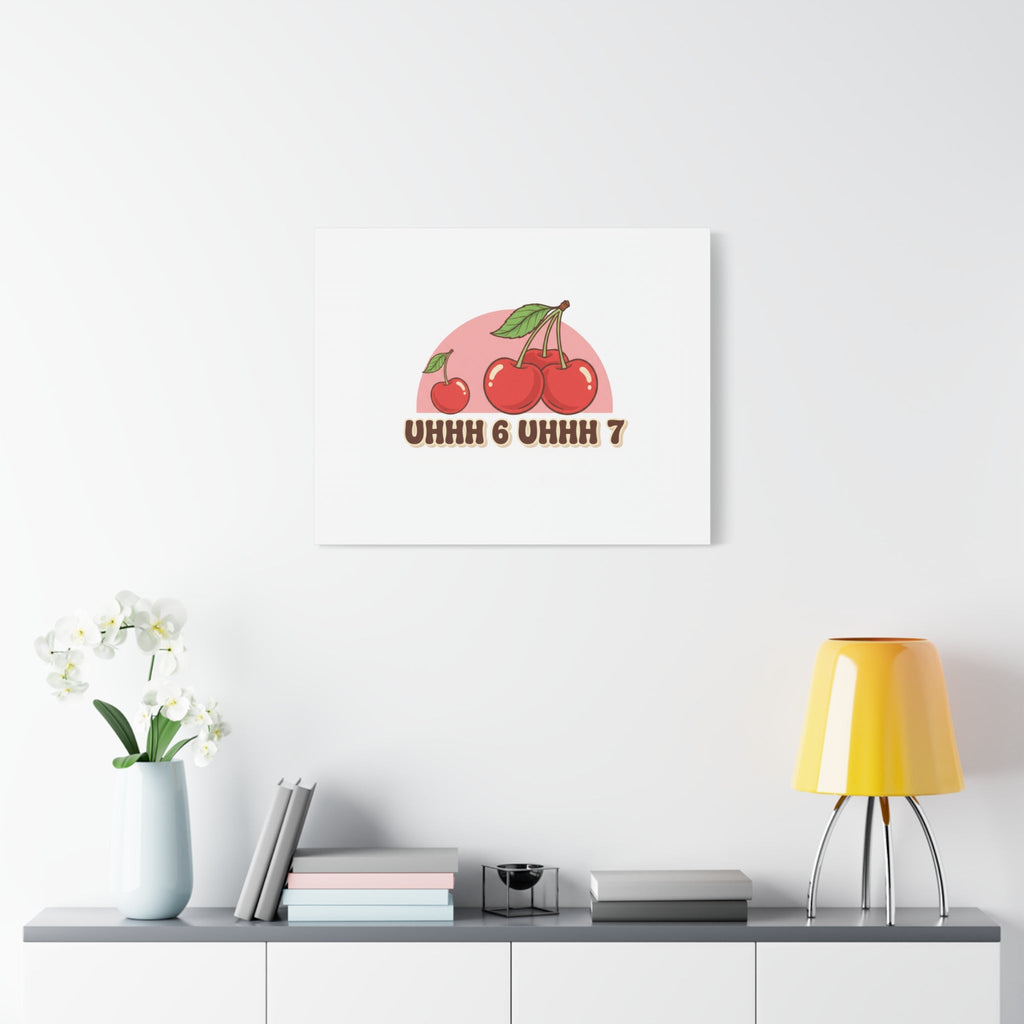 Six Severn Cherry Retro Graphic Canvas | kawaii fruit print, vintage cherry design
