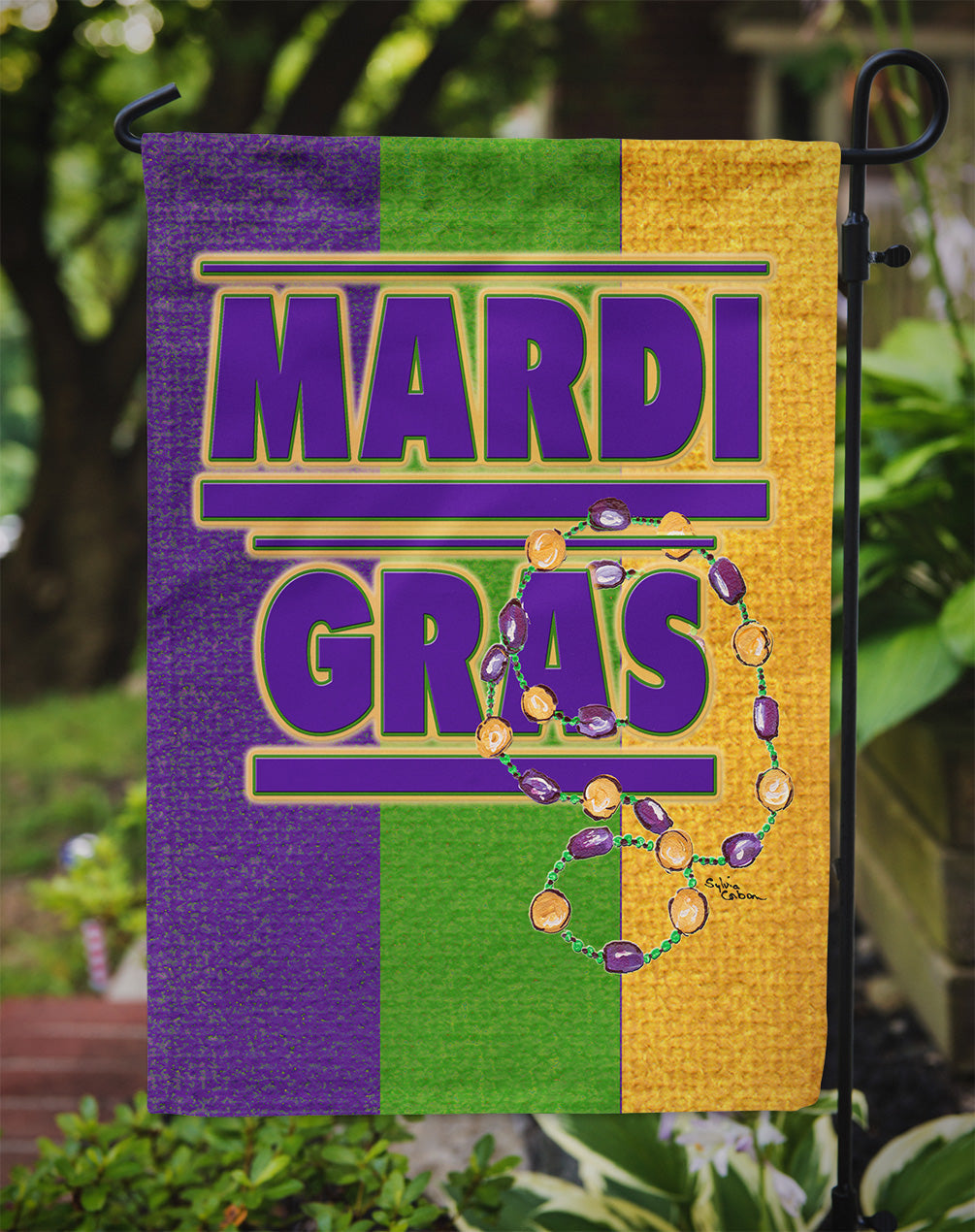 Mardi Gras Garden Flag Mailbox Decorative Yard Banner Outside Patio Artwork for Flower Beds, Garden Size, Multicolor