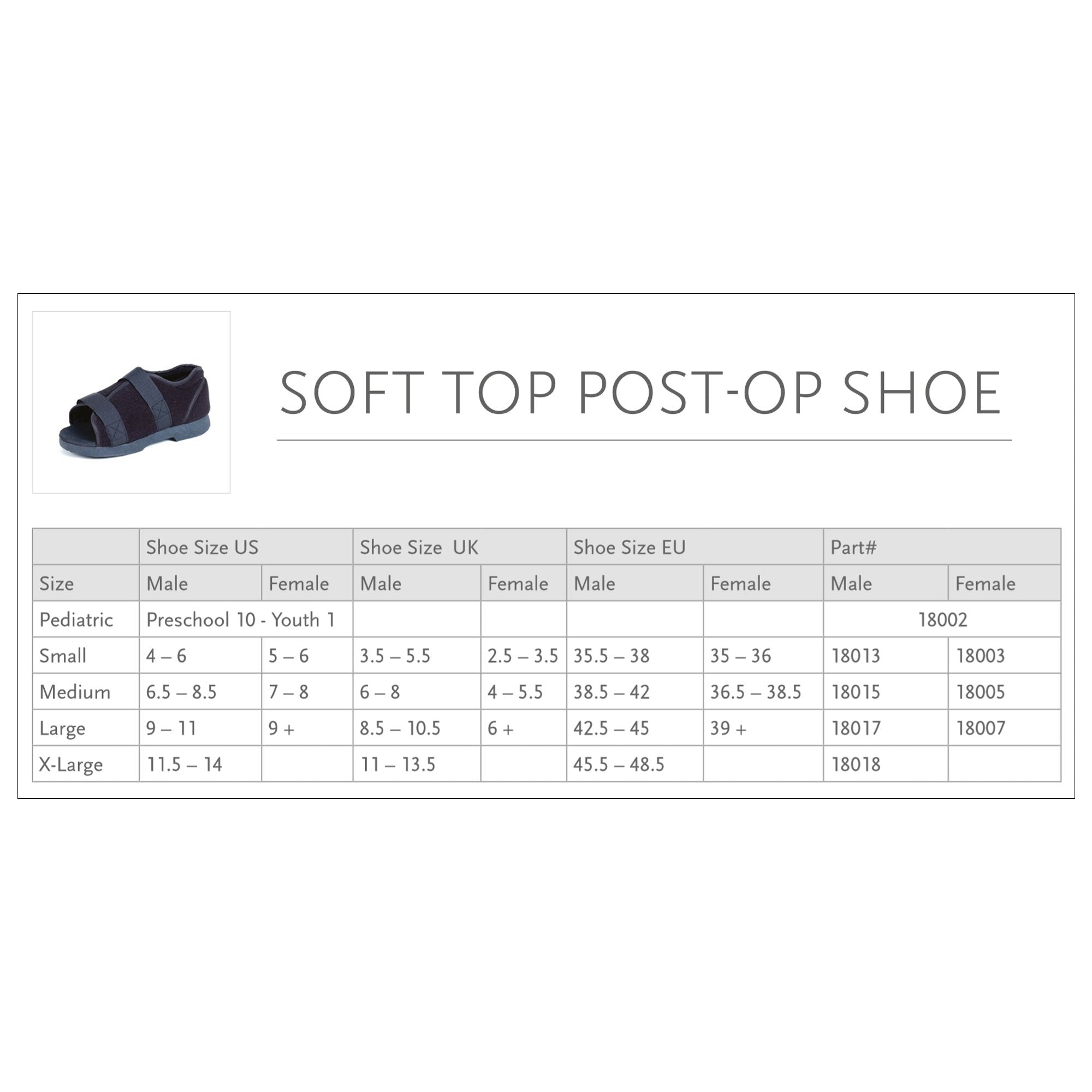 Össur® Soft Top Post-Op Shoe, Female, Medium 18005