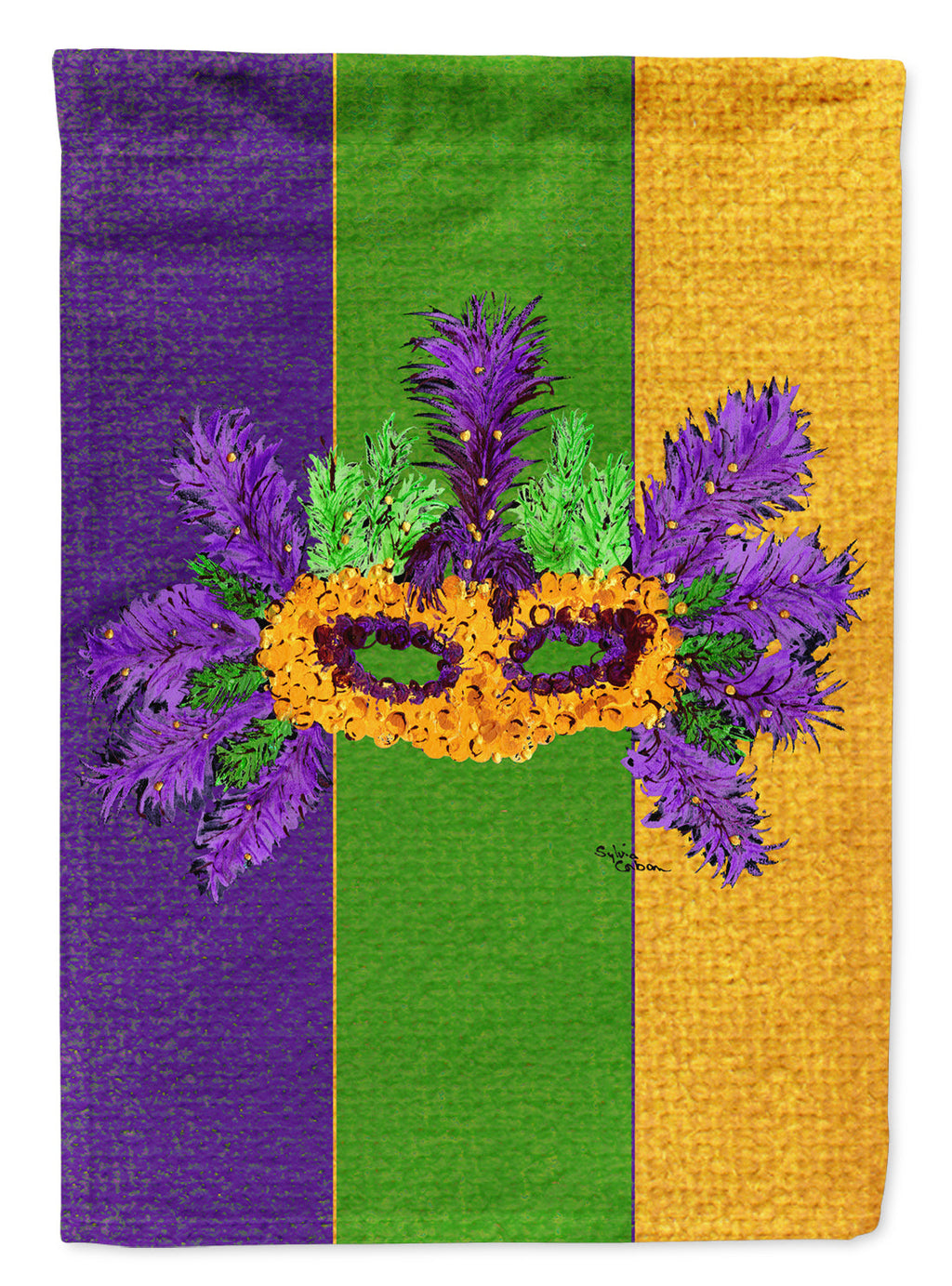 Mardi Gras with Feathers Garden Flag Mailbox Decorative Yard Banner Outside Patio Artwork for Flower Beds, Garden Size, Multicolor