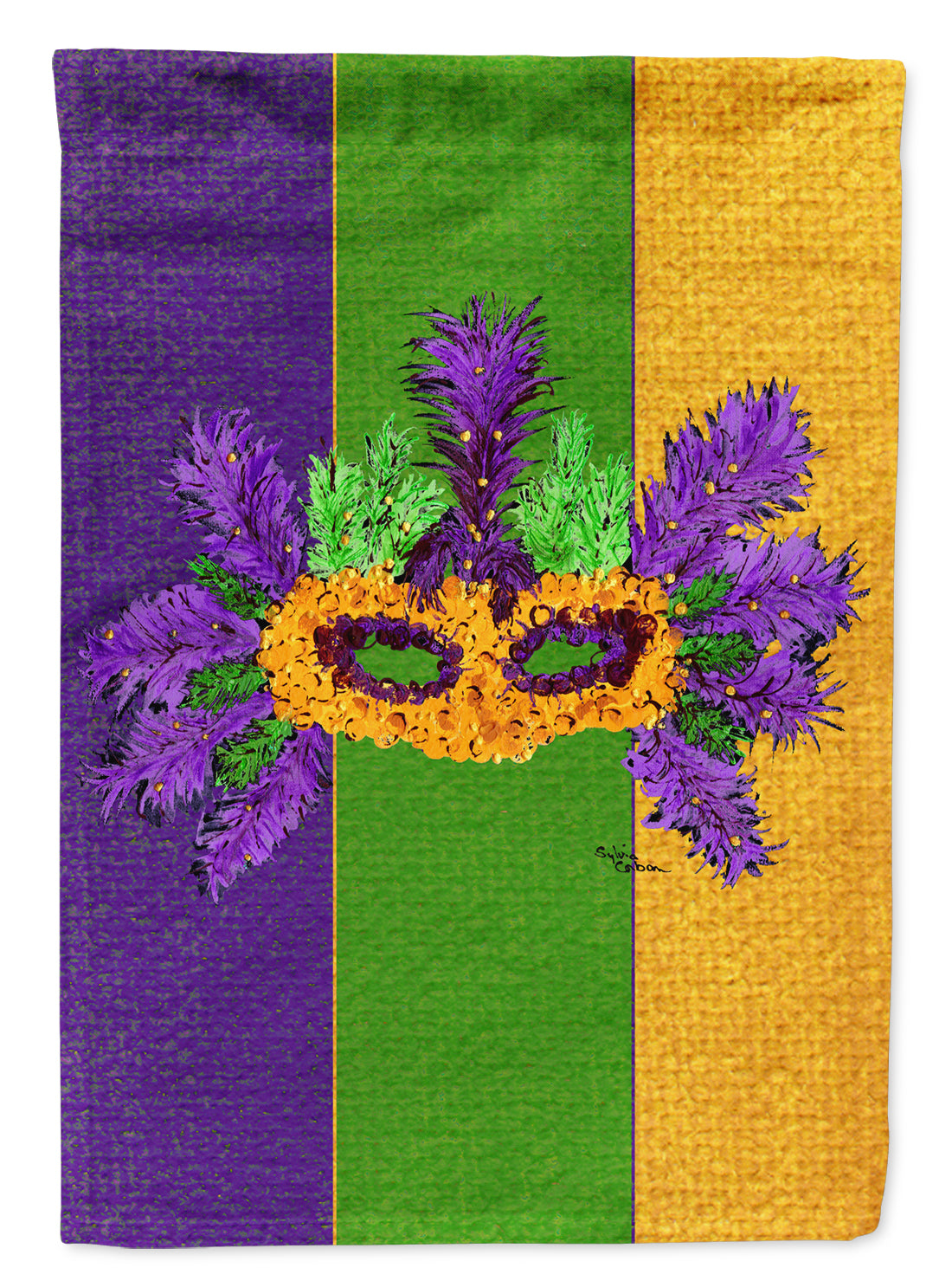 Mardi Gras with Feathers Garden Flag Mailbox Decorative Yard Banner Outside Patio Artwork for Flower Beds, Garden Size, Multicolor