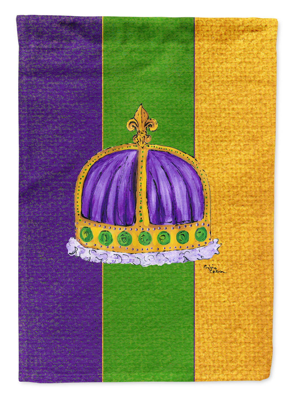 King's Crown Mardi Gras Garden Flag Mailbox Decorative Yard Banner Outside Patio Artwork for Flower Beds, Garden Size, Multicolor