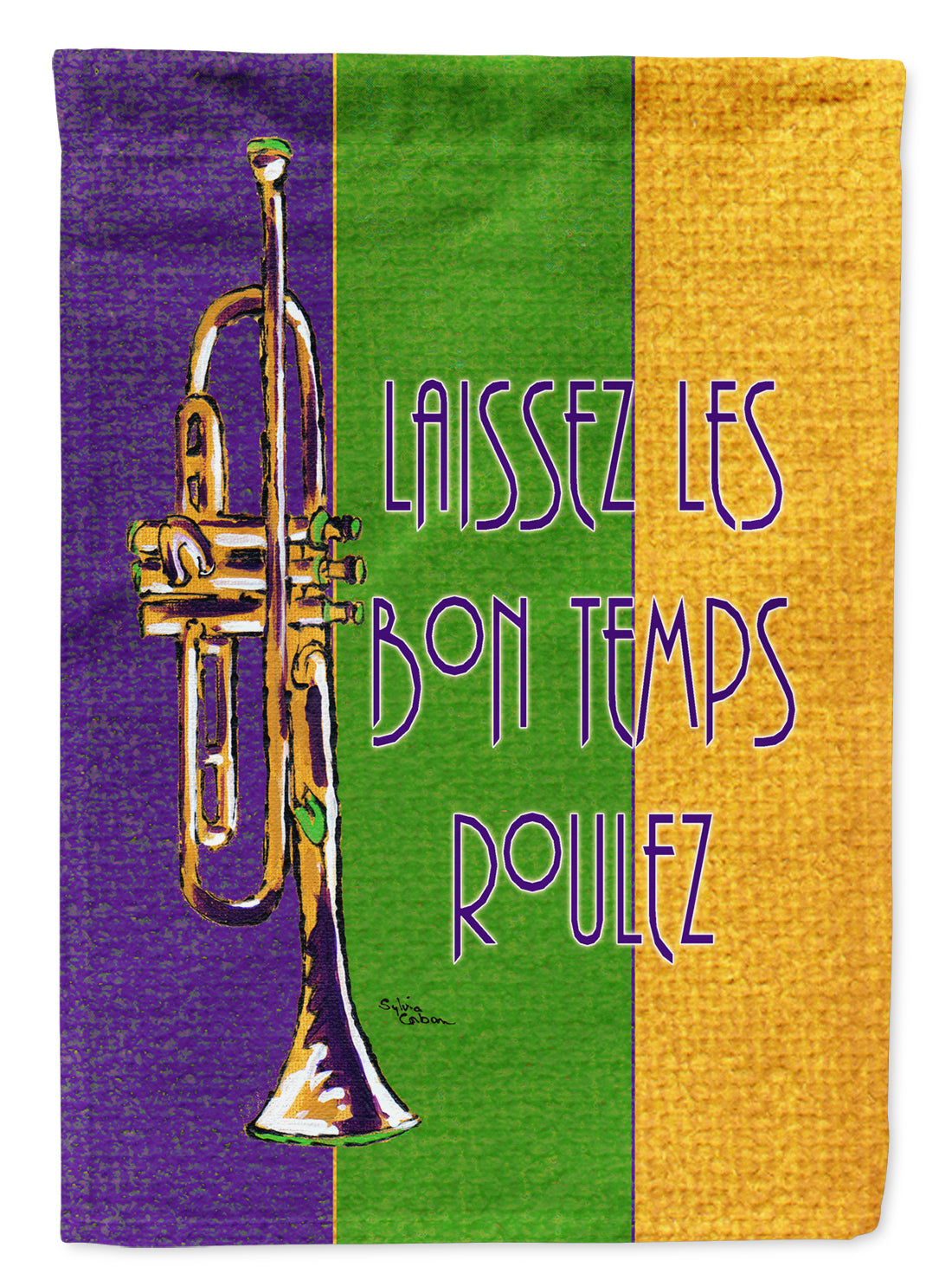 Trumpet Mardi Gras laissez la bonne temps rouler Garden Flag Mailbox Decorative Yard Banner Outside Patio Artwork for Flower Beds, Garden Size, Multicolor