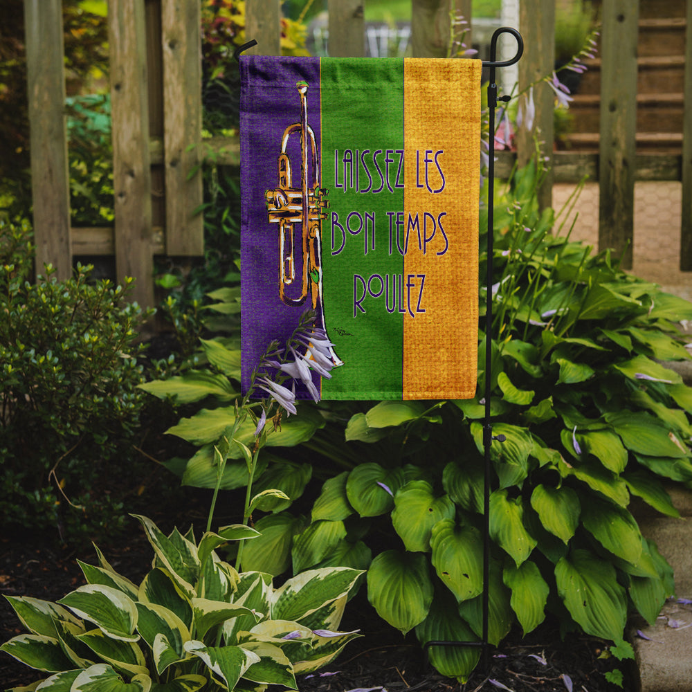 Trumpet Mardi Gras laissez la bonne temps rouler Garden Flag Mailbox Decorative Yard Banner Outside Patio Artwork for Flower Beds, Garden Size, Multicolor