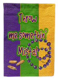 Mardi Gras Throw me something mister Garden Flag Mailbox Decorative Yard Banner Outside Patio Artwork for Flower Beds, Garden Size, Multicolor