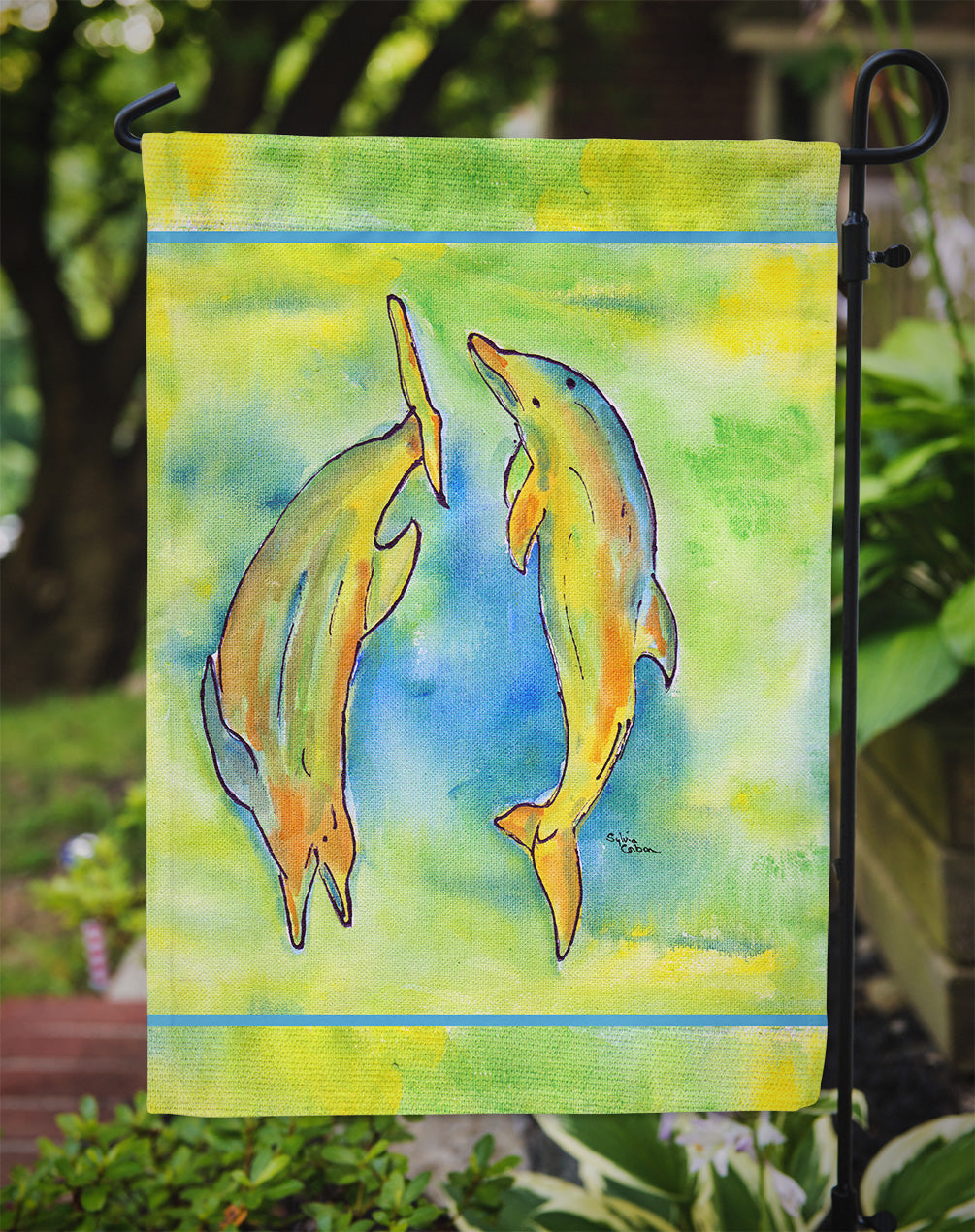 Dolphin Garden Flag Mailbox Decorative Yard Banner Outside Patio Artwork for Flower Beds, Garden Size, Multicolor
