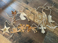 Brown/Gold Cowhide Leather Christmas Ornament- Sold Individually