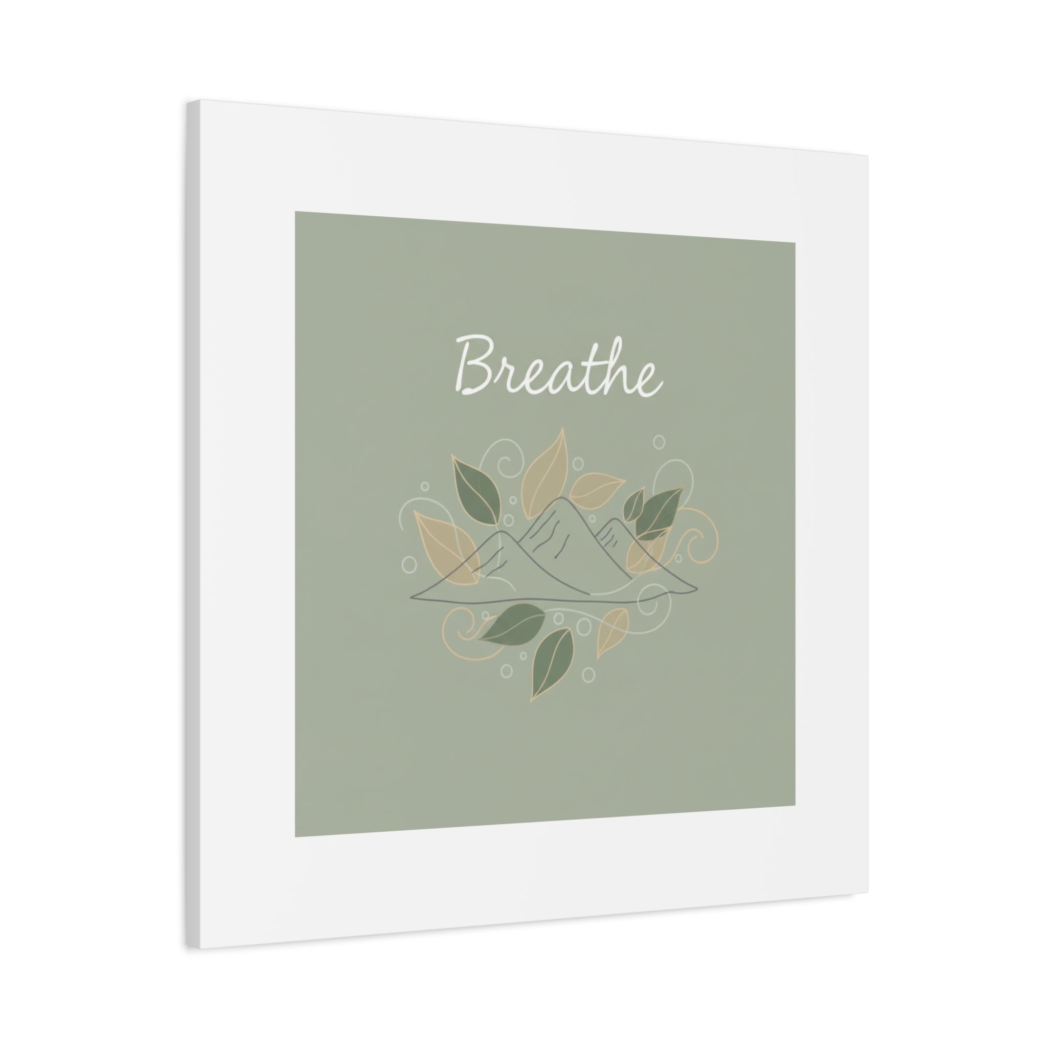 Breathe Mountain Line Canvas | Nature Symbols, Minimal Forest Wall Art