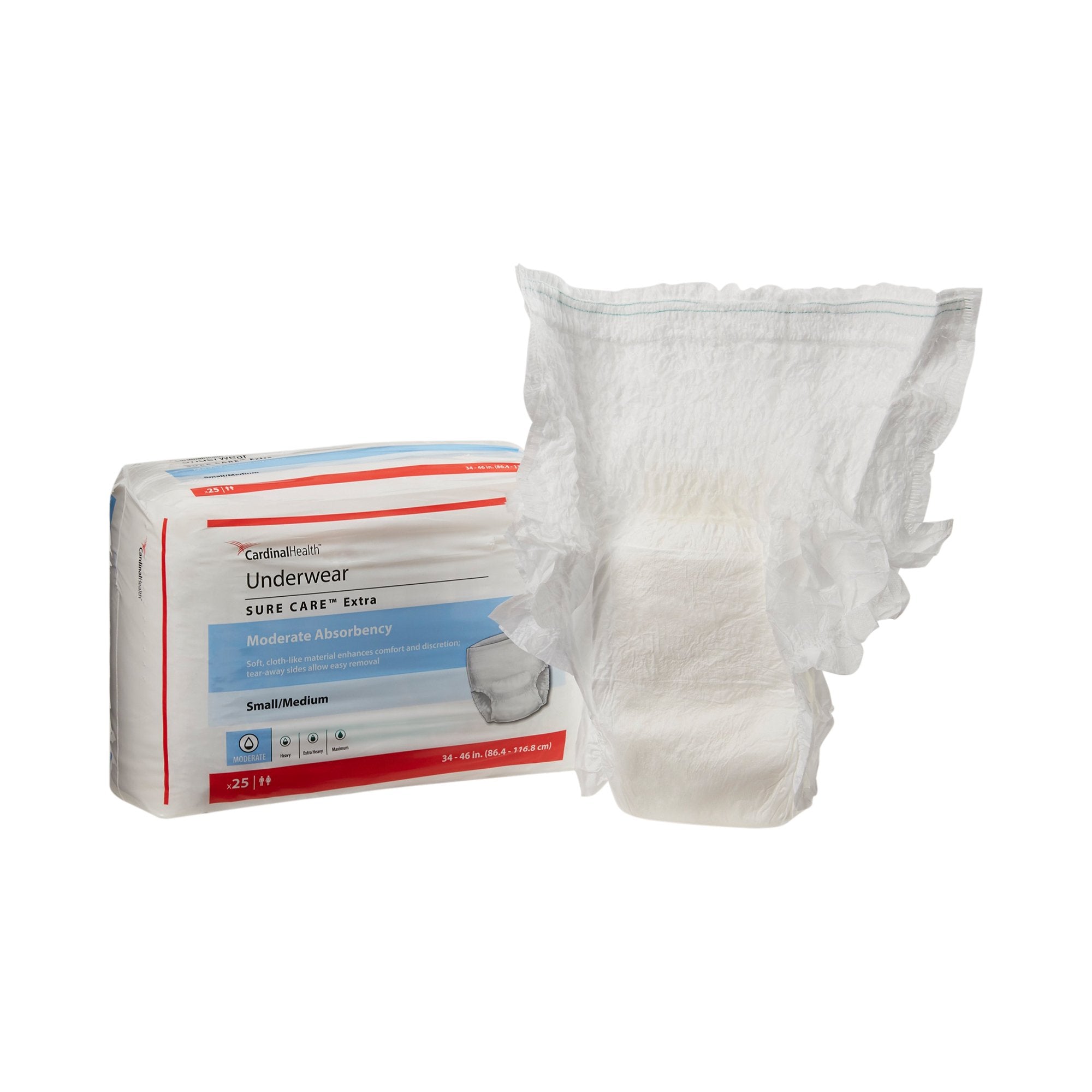 Sure Care™ Extra Moderate Absorbency Incontinence Underwear, Small / Medium 1840R