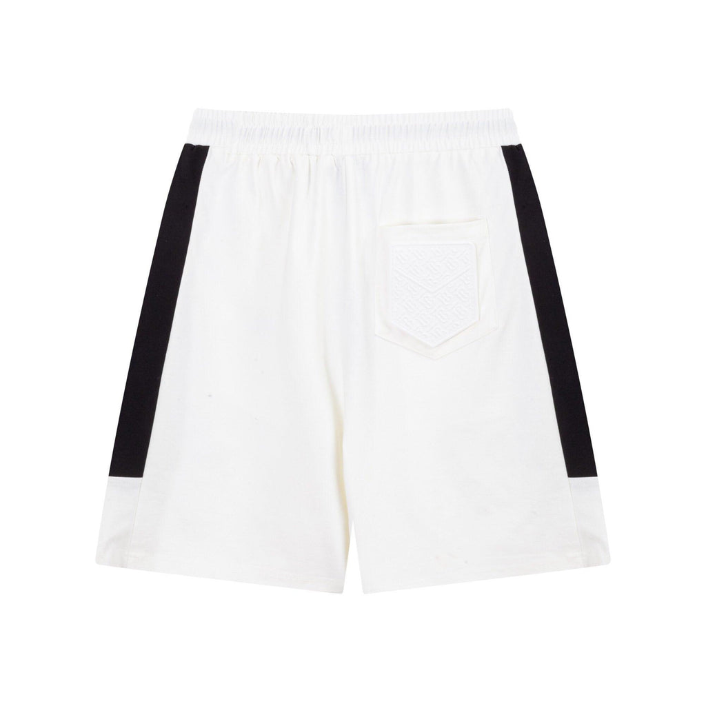 Burberry Men's Striped Cotton Knit Basketball Shorts 'White/Black'