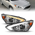 ANZO 15-18 Ford Focus Projector Headlights - w/ Light Bar Switchback Chrome Housing 121565