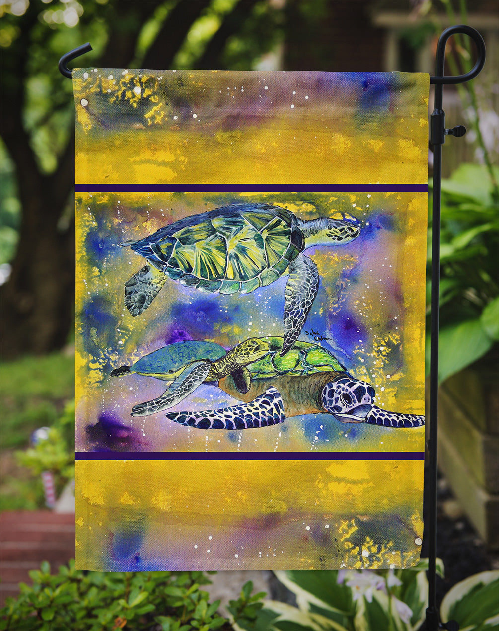 Turtle Garden Flag Mailbox Decorative Yard Banner Outside Patio Artwork for Flower Beds, Garden Size, Multicolor