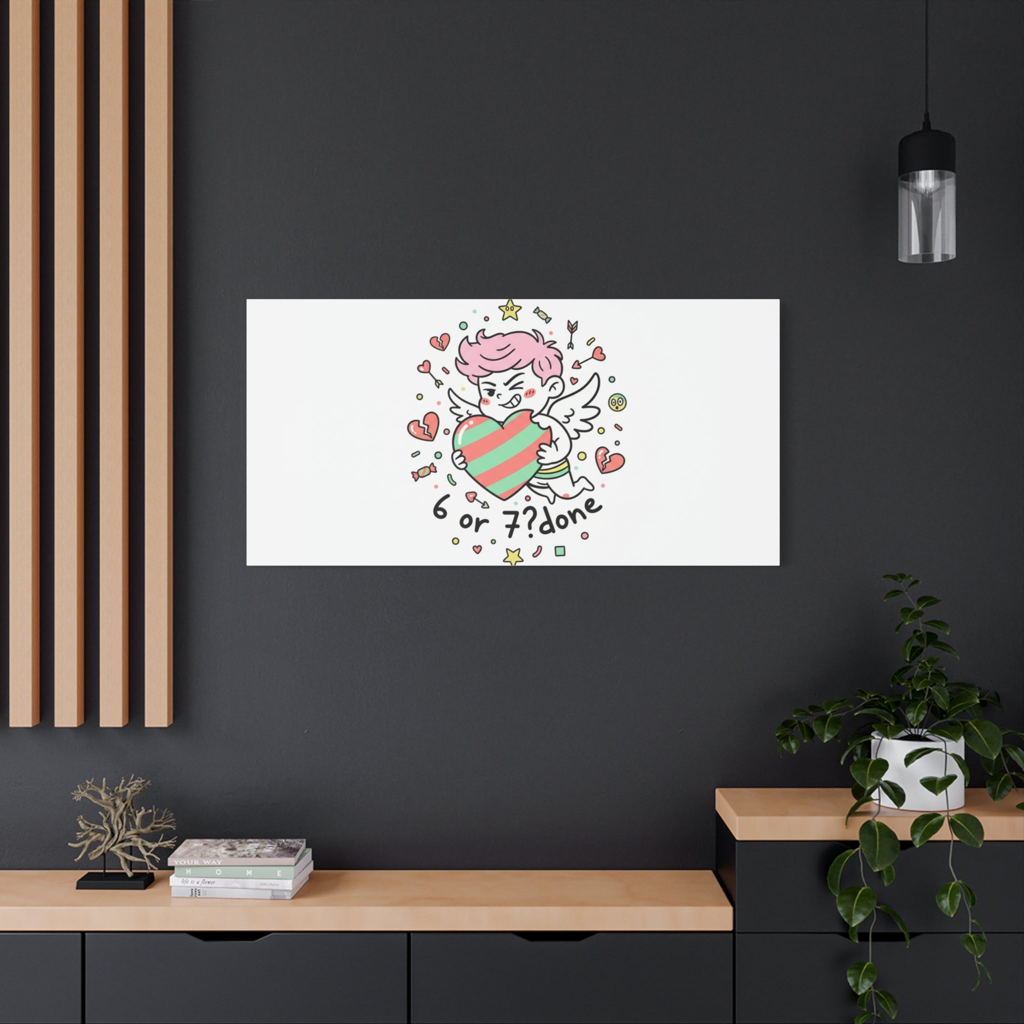 Weird Cupid heart illustration Canvas | Weird Valentine, quirky chaotic love