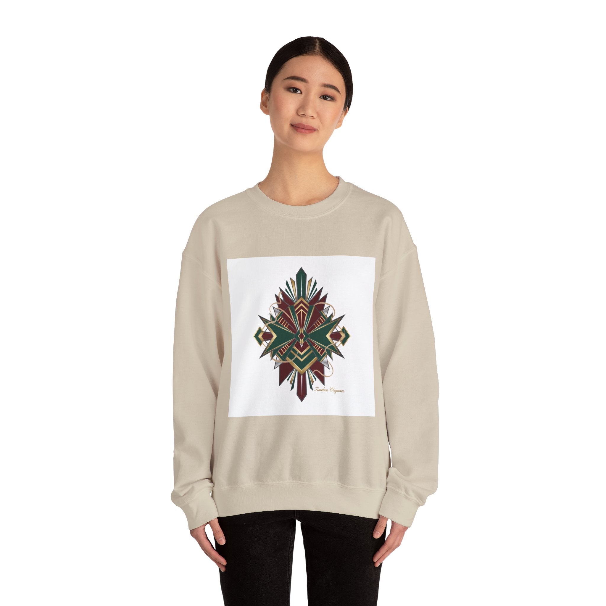 Dark Geometric Crest Crewneck | Gothic Occult Art Sweatshirt