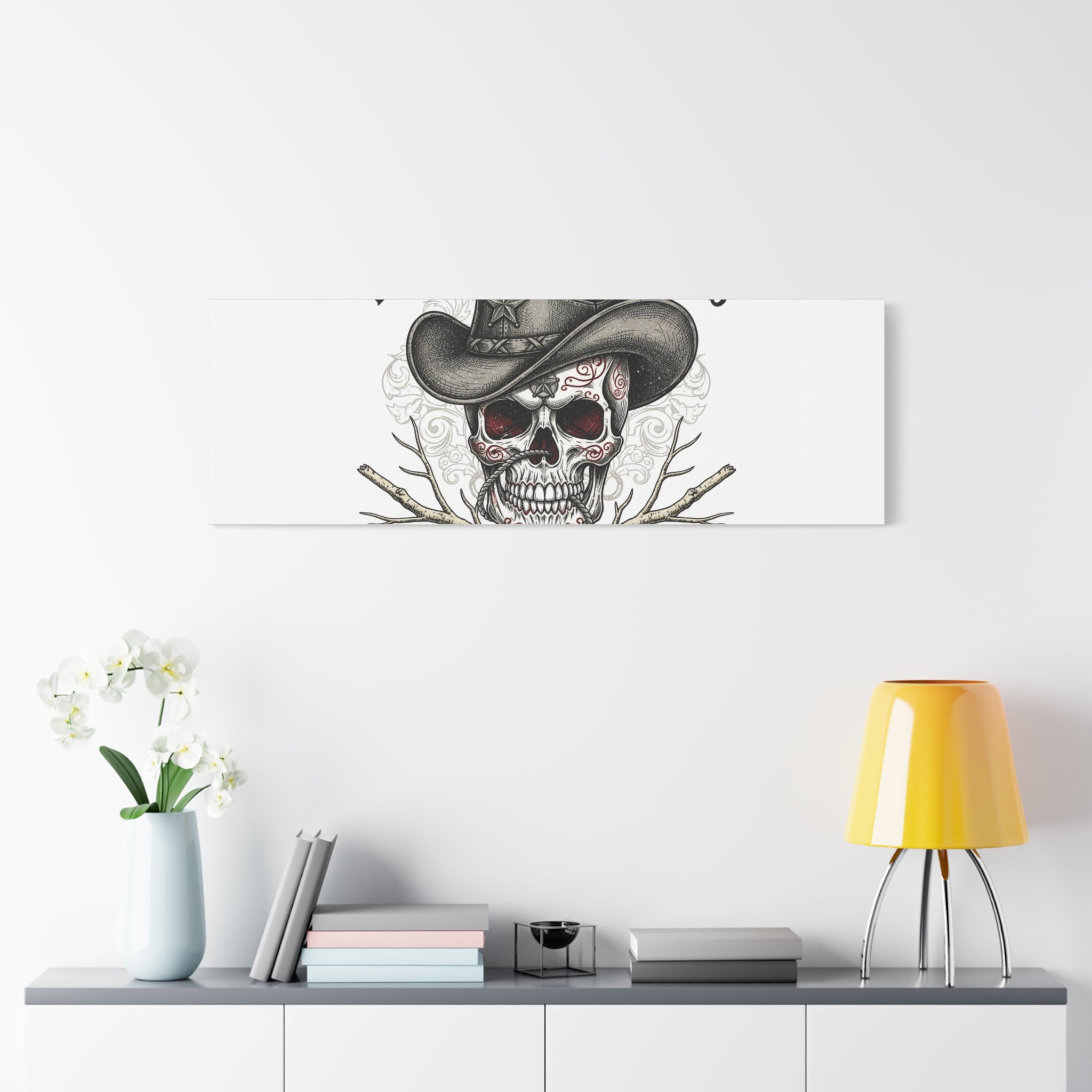 Honor Among Outlaws Canvas | Western Skull Art, Gothic Americana Desert Noir