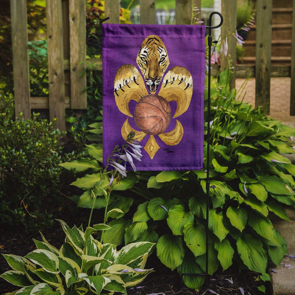 Tiger Fleur de Lis Basketball Garden Flag Mailbox Decorative Yard Banner Outside Patio Artwork for Flower Beds, Garden Size, Multicolor