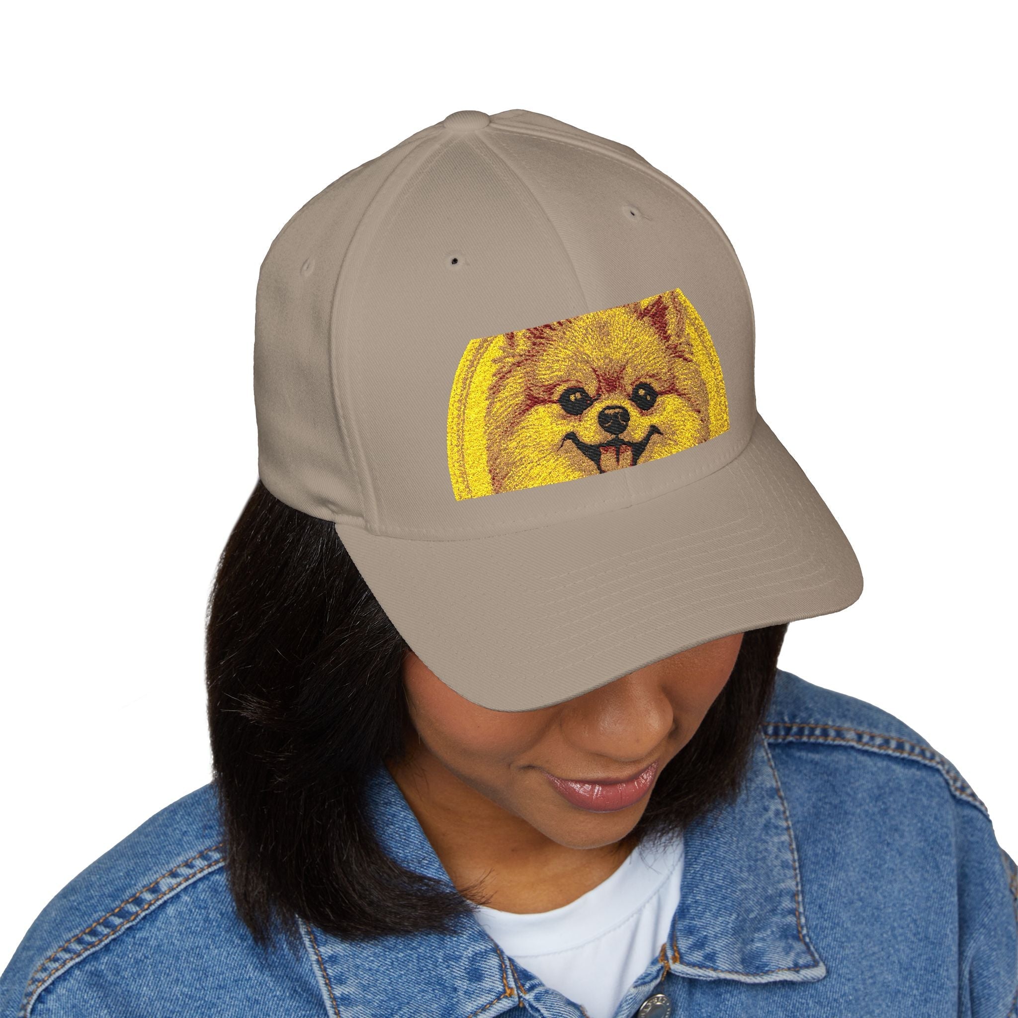 Embroidered Funny Pomeranian Dog Cap – Cute Dog Face Baseball Hat
