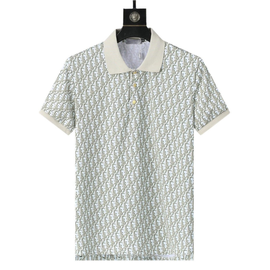 Dior Geometric Green T-Shirt With Collar