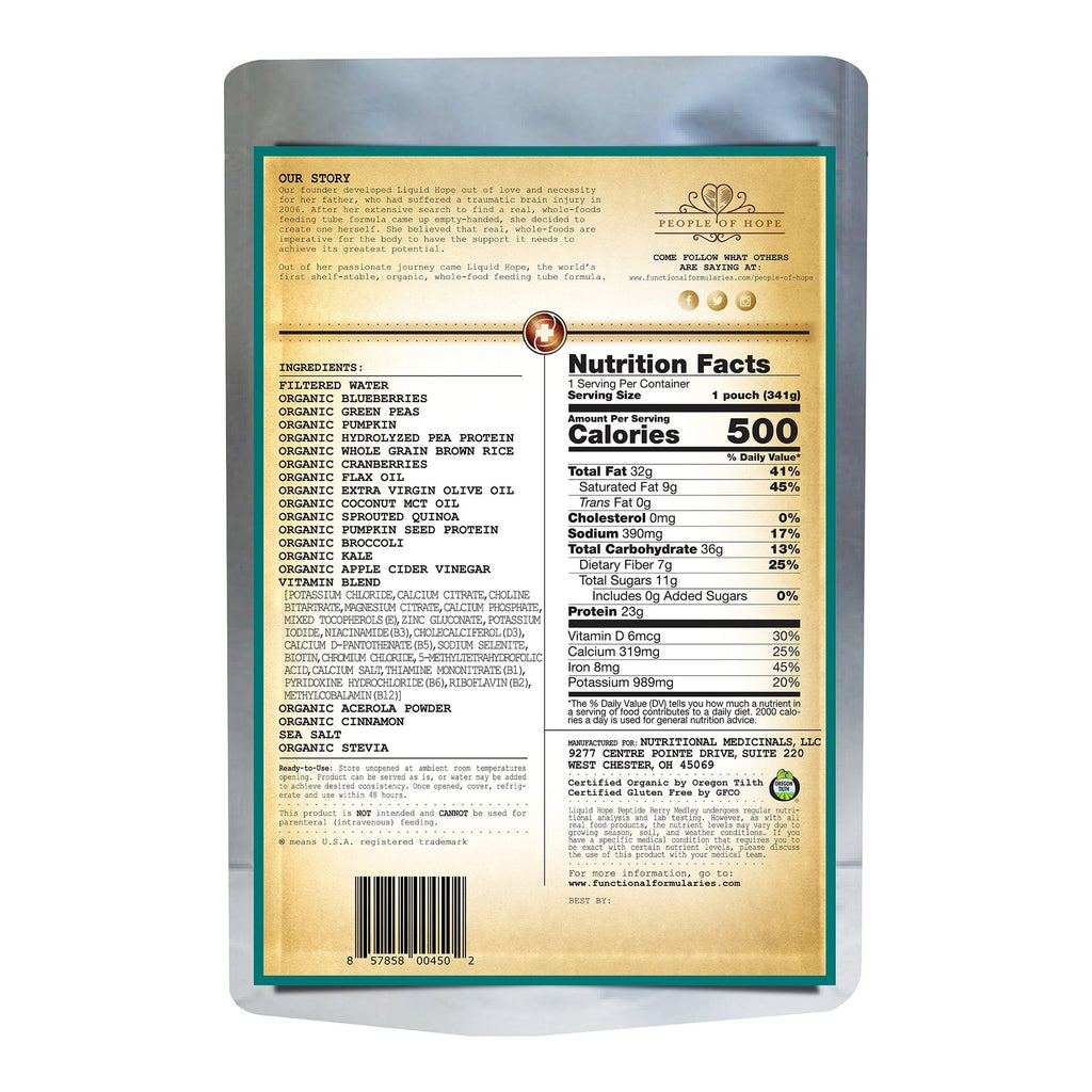 Oral Supplement Liquid Hope® Peptide Formula Berry Medley Flavor Liquid 12 oz. Pouch 212505