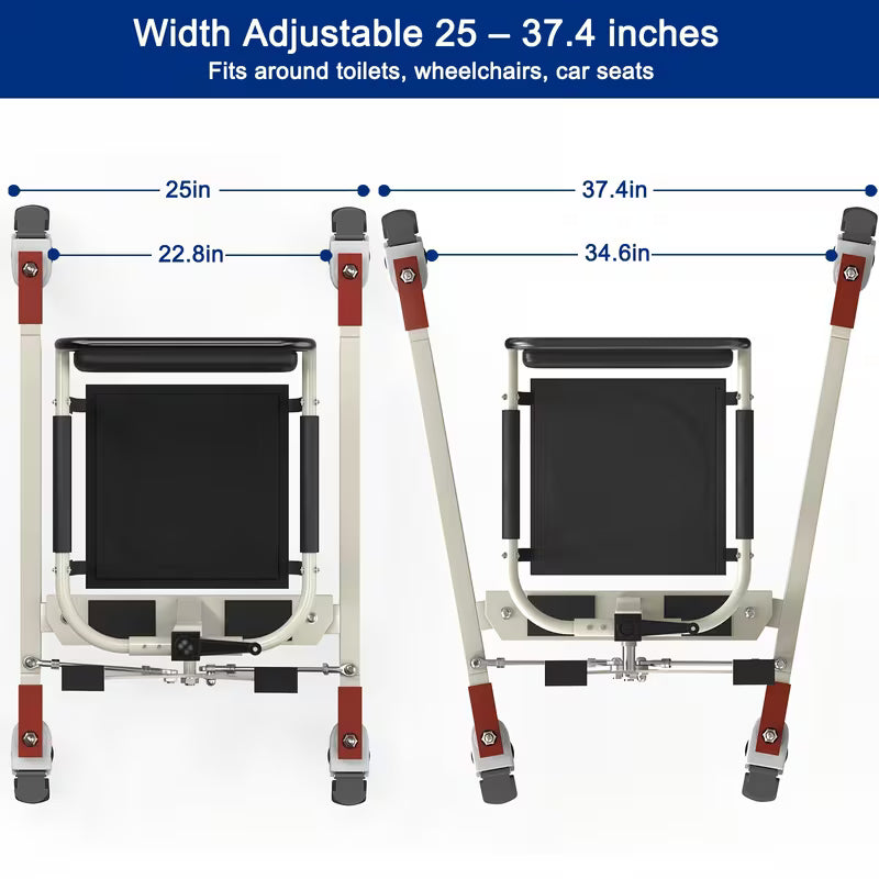 Patient Lift Transfer Chair, Patient Lift Wheelchair for Home and Car Portable Patient Lift Chair Wheelchair Lift for Home, Disabled and Elderly Nursing, Height/Width Adjust