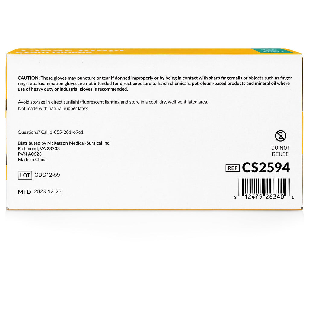 CareStock™ Vinyl Exam Glove, Medium, Ivory CS2594