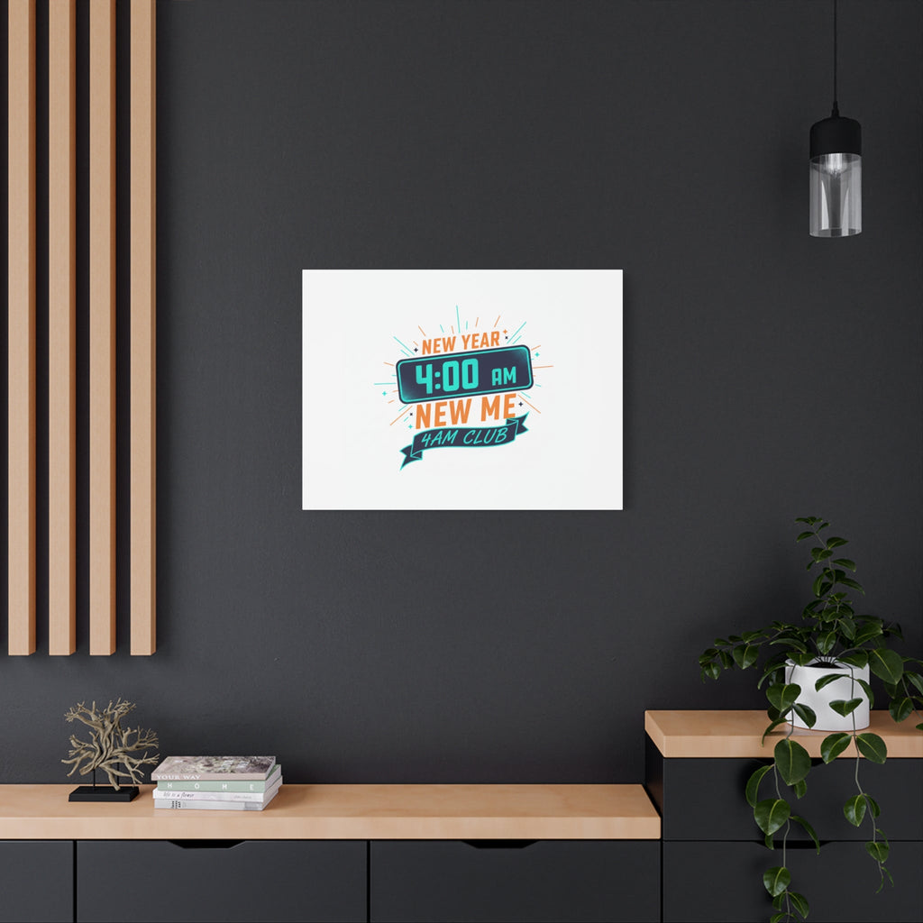 4AM Club New Year Graphic Canvas | Holiday Party Novelty, Festive New Year Decor