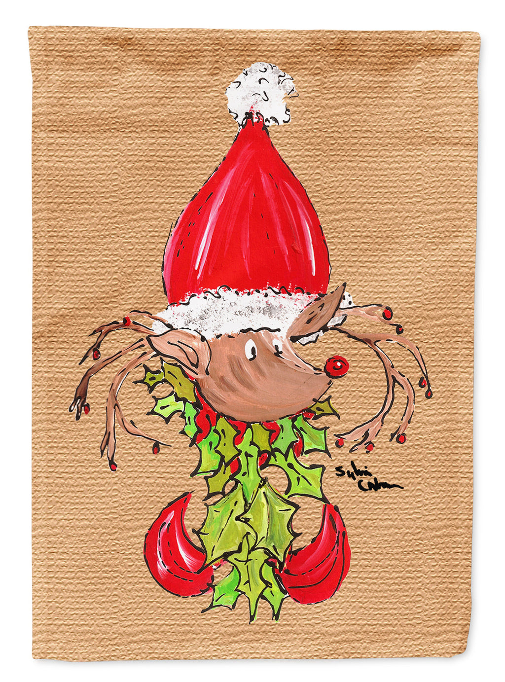 Christmas Reindeer Fleur de lis Garden Flag Mailbox Decorative Yard Banner Outside Patio Artwork for Flower Beds, Garden Size, Multicolor