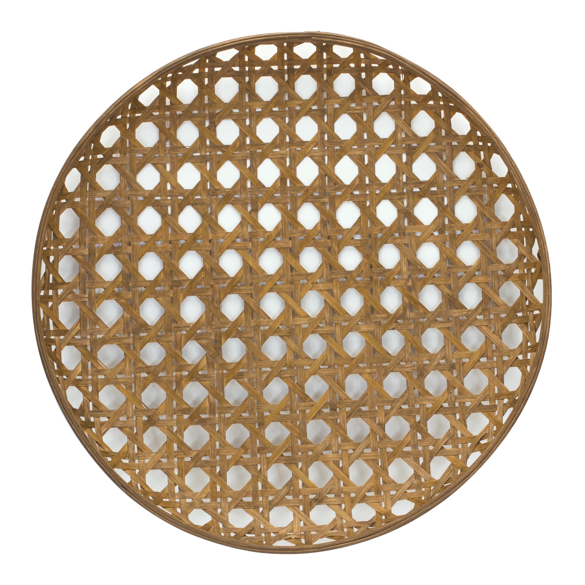 Large Round Bamboo Wooden Tray 26"D