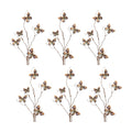 Blue and Orange Wire Butterfly Spray (Set of 6)