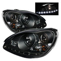 SPYDER Mercedes Benz S-Class 00-06 Projector Headlights Halogen Model- DRL Blk PRO-YD-MBW220-DRL-BK 5011312