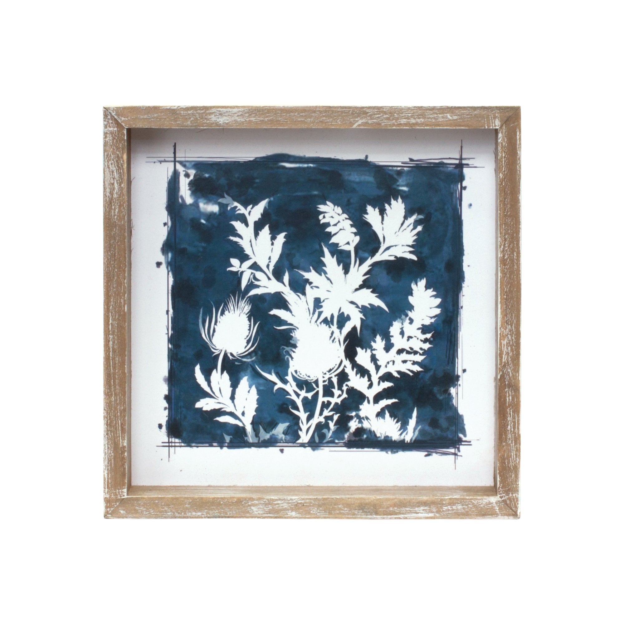 Wood Framed Floral Outline Print (Set of 6)